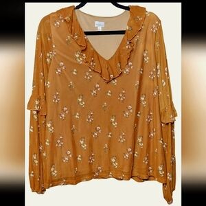 Beautiful Madison & Berkeley Women's Floral Blouse Top Sleeves Size XXL
